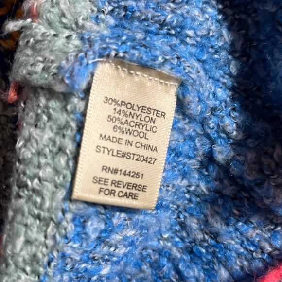 Sincerely Jules Cardigan‎ Sweater Womens Large Multicolor Knit Wool Blend Open - Picture 6 of 10